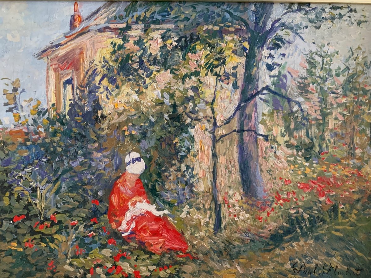 Huile Sur Panneau De  Paul Flaubert Peintre Impressionniste -photo-1